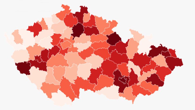 Koronavirová mapa: Praha už zřejmě za vrcholem omikronu
